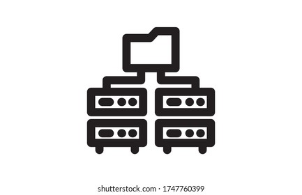 Computer Server icon, flat design