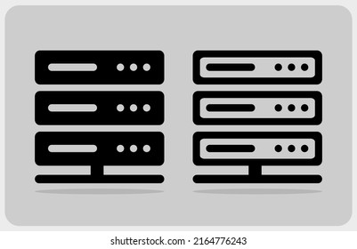 Diseño plano de iconos de servidor de equipos en Ilustración vectorial.