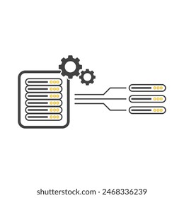 Computer server icon flat design