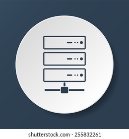 Computer Server icon, flat design. Vector EPS 10