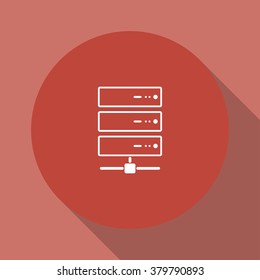 Computer Server icon, flat design. Vector EPS 10