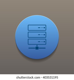 Computer Server icon, flat design. Vector EPS 10