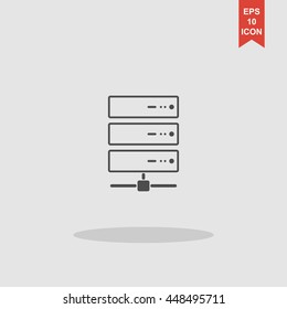 Computer Server icon, flat design. Vector EPS 10