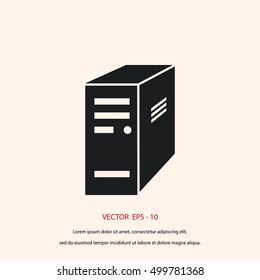 computer server icon, flat design best vector icon