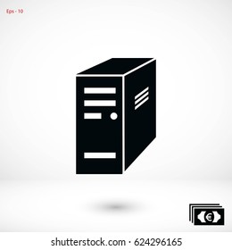 computer server icon, flat design best vector icon