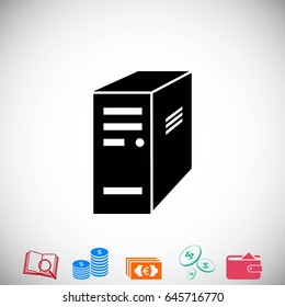computer server icon, flat design best vector icon