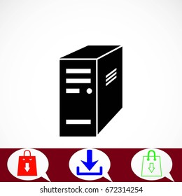 computer server icon, flat design best vector icon