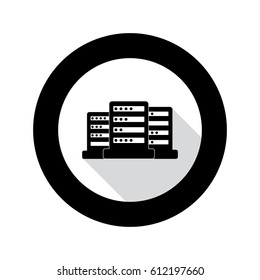 Computer server icon with shadow