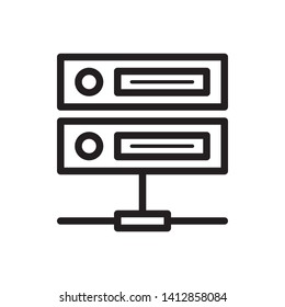 Computer server icon in trendy outline style design. Vector graphic illustration. Suitable for website design, logo, and ui. Editable vector stroke.Pixel perfect. EPS 10.