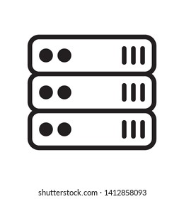 Computer server icon in trendy outline style design. Vector graphic illustration. Suitable for website design, logo, and ui. Editable vector stroke.Pixel perfect. EPS 10.