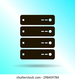 Computer Server icon, vector illustration