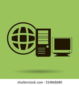 Computer Server icon, vector illustration