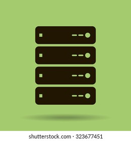 Computer Server icon, vector illustration