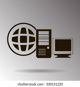 Computer Server icon, vector illustration