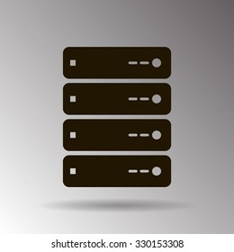 Computer Server icon, vector illustration