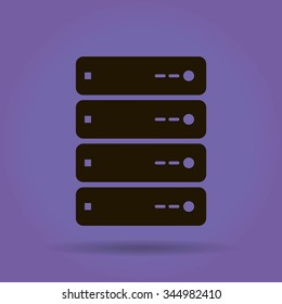 Computer Server icon, vector illustration