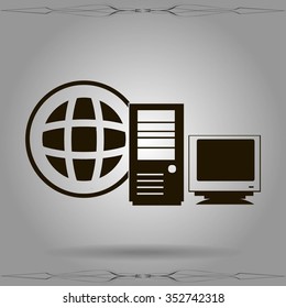 Computer Server icon, vector illustration