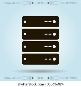 Computer Server icon, vector illustration