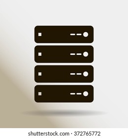 Computer Server icon, vector illustration