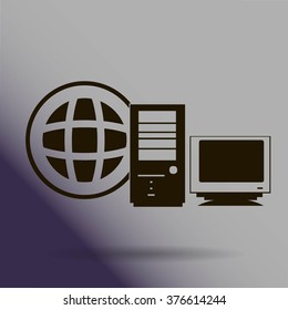 Computer Server icon, vector illustration