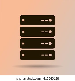Computer Server icon, vector illustration