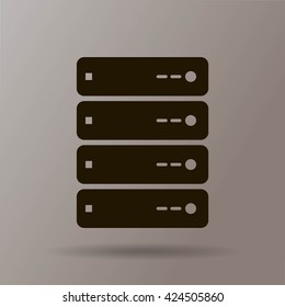 Computer Server icon, vector illustration