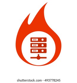 Computer Server icon, vector illustration