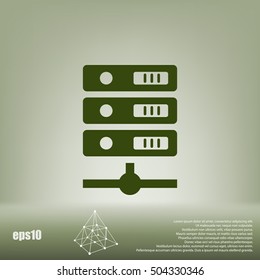 Computer Server icon, vector illustration