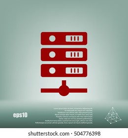 Computer Server icon, vector illustration