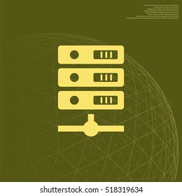 Computer Server icon, vector illustration