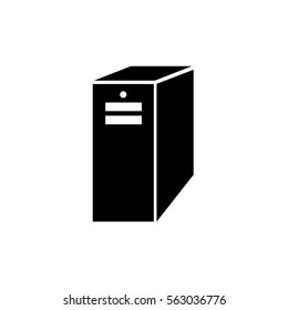 computer server icon, vector illustration. Flat design style