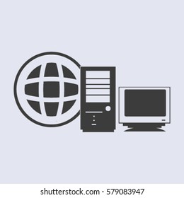 Computer Server icon, vector illustration