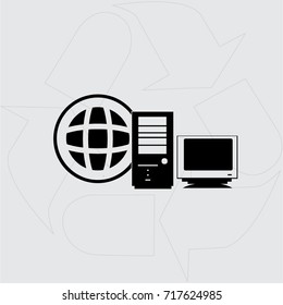 Computer Server icon, vector illustration