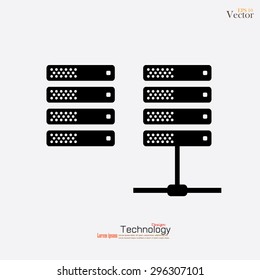 Computer Server icon.computer server.flat design.vector illustration.