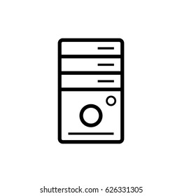 Computer server line icon illustration isolated vector sign symbol
