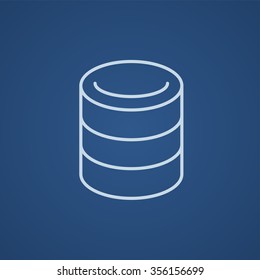 Computer server line icon for web, mobile and infographics. Vector light blue icon isolated on blue background.