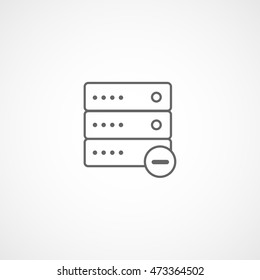 Computer Server Offline Line Icon On White Background