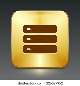 Computer Server on Gold Square Button