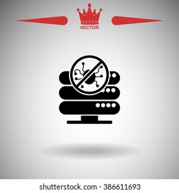 Computer server protection vector icon