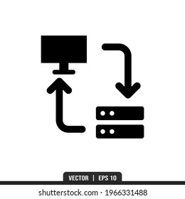 Computer Server Silhouette icon vector, illustration logo template in trendy style. Suitable for many purposes.
