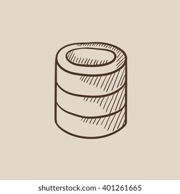 Computer server sketch icon.