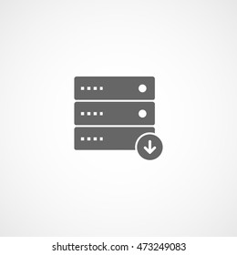 Computer Server Upload Flat Icon On White Background