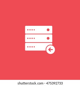 Computer Server Upload Flat Icon On Red Background