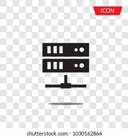 Computer server vector icon, server symbols isolated on transparent background.