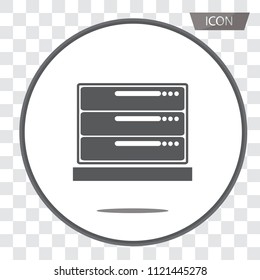 Computer server vector icon, server symbols isolated on transparent background.