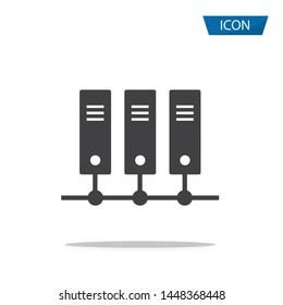 Computer server vector icon, server symbols on white background