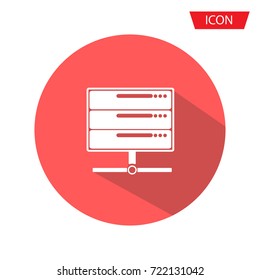 Computer server vector icon, server symbols isolated on background.