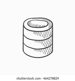 Computer server vector sketch icon isolated on background. Hand drawn Computer server icon. Computer server sketch icon for infographic, website or app.