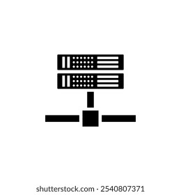 Servidor de computador, Ícone de vetor plano sólido de armazenamento na Web, isolado no plano de fundo branco.