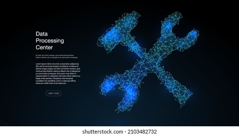 Concepto de servicio informático.   líneas y formas en forma de estrellas con formas destructivas. cielo estrellado y estilo cosmos de marco alambrado de baja polilla. Concepto de tecnología y dispositivos.baja polilla